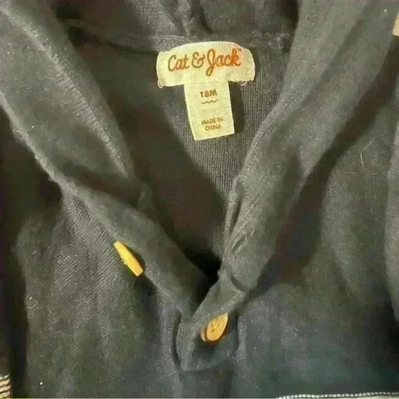 Cat & jack 18 month sweater hoodie navy striped button up - Picture 2 of 3